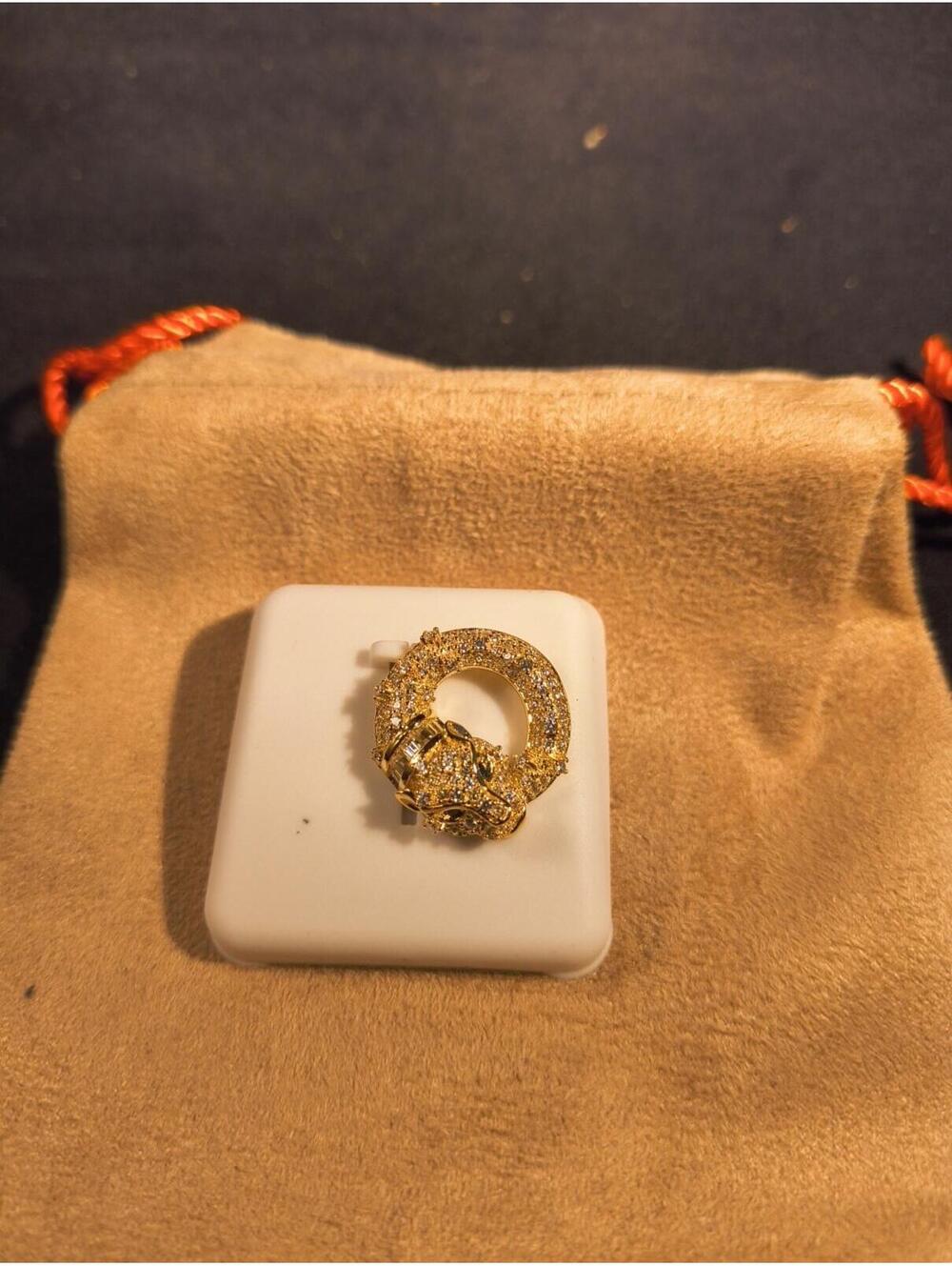 Moissanite 14k Gold Romeau Panther Pendant